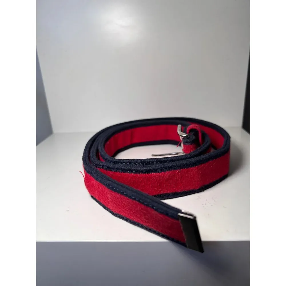 Alexander Olch New York Vintage Red & Navy Blue Canvas Belt-Casual Sporty- SZ 44